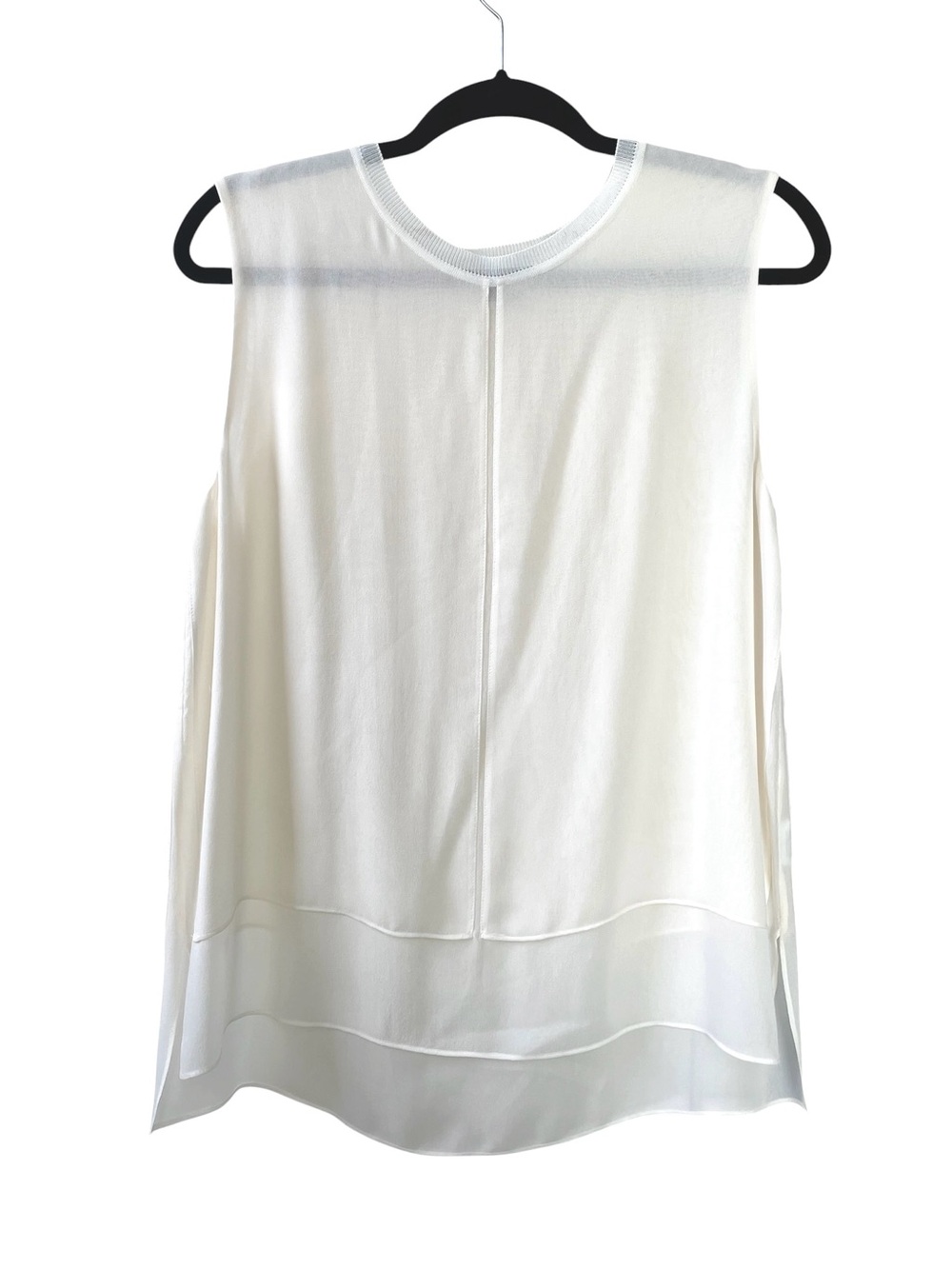 VINCE Silk Sleeveless Blouse Ivory Cream L